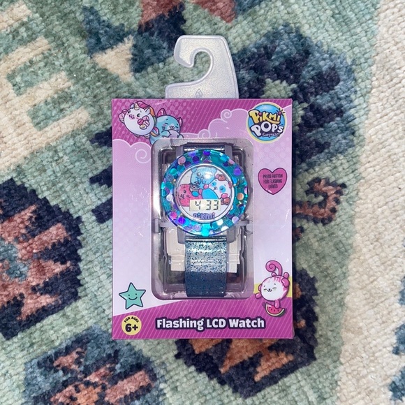 Pikmi Pop flashing light watch lcd light glitter strap brand new in box! 6+ - Picture 14 of 16